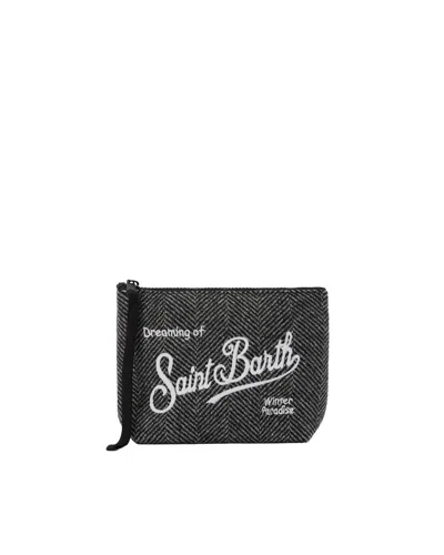 Mc2 Saint Barth Pochette Aline Wool In Misto Lana Spigato