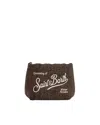 Mc2 Saint Barth Pochette Aline Wool In Misto Lana Spigato In Brown