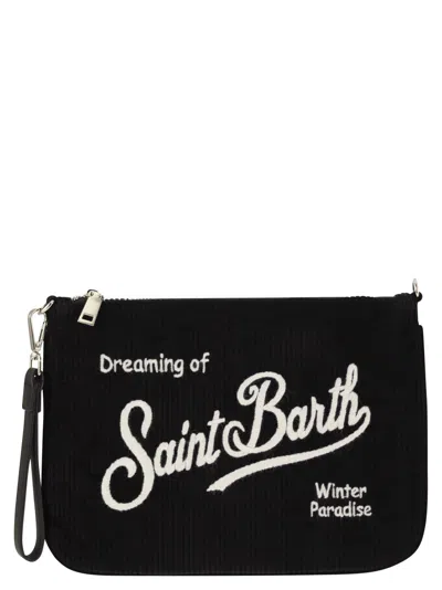 Mc2 Saint Barth Pochette Bag With Shoulder Strap In Black