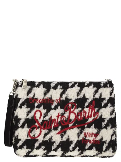 Mc2 Saint Barth Pochette Bag With Shoulder Strap In Black