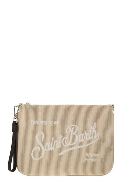 Mc2 Saint Barth Pochette Bag With Shoulder Strap In Light Beige