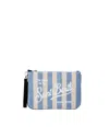 Mc2 Saint Barth Pochette Parisienne In Spugna Con Motivo A Righe Celesti