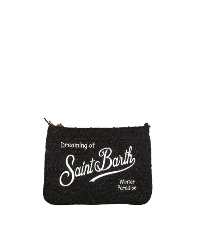 Mc2 Saint Barth Pochette Parisienne Tweed Nera In Black
