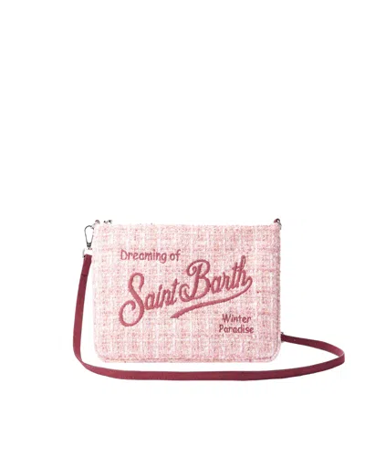 Mc2 Saint Barth Pochette Parisienne Tweed Rosa In Pink