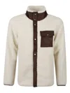 Mc2 Saint Barth High Collar Jacket Contrast Trim In White