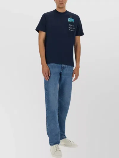 Mc2 Saint Barth Pocket Detail Graphic T-shirt Austin In Blue