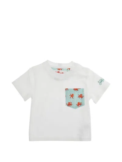 Mc2 Saint Barth Kids' Pocket-detail T-shirt In White
