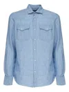 Mc2 Saint Barth Pockets Long-sleeve Shirt In Blue