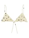 Mc2 Saint Barth Polka-dot Ruffled Bikini Top In Neutral