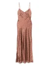 Mc2 Saint Barth Polka-dot Silk Dress In Brown