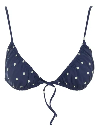 Mc2 Saint Barth Polka-dot Tie-front Bikini Top In Multi