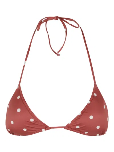 MC2 SAINT BARTH POLKA-DOT TRIANGLE BIKINI TOP