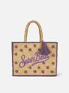 Mc2 Saint Barth Polka Dots Terry Colette Raffia Handbag In Pink