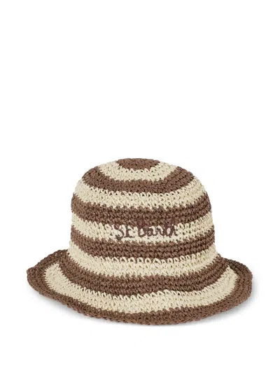 Mc2 Saint Barth Polly Striped Crochet Hat In Multi