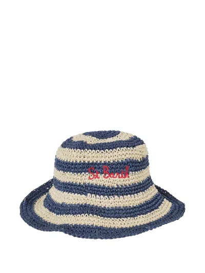 Mc2 Saint Barth Polly Striped Sun Hat In Blue