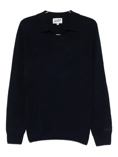 Mc2 Saint Barth Polo-collar Sweater In Black