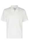 Mc2 Saint Barth Classic Collar White Polo Shirt With V-neckline
