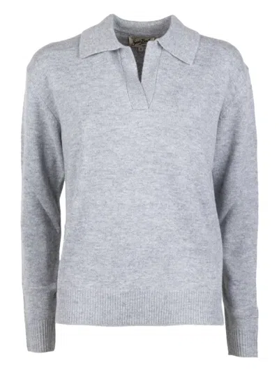 Mc2 Saint Barth Polo Neck Sweater In Gray