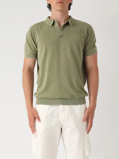 Mc2 Saint Barth Polo Shirt Cotton Short Sleeves Vintage Polo In Oliva