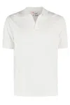 Mc2 Saint Barth Classic Collar White Polo Shirt With V-neckline In White
