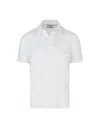 Mc2 Saint Barth Classic Collar White Polo Shirt With V-neckline In White