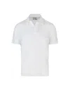 Mc2 Saint Barth Classic Collar White Polo Shirt With V-neckline In White
