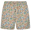 Mc2 Saint Barth Lightweight Fabric Swim Boxer Shorts With Print In Yellow