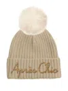 Mc2 Saint Barth Cozy Knitted Cap Featuring Pom Pom In Neutral