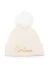 Mc2 Saint Barth Pompom Embroidered Hat In White