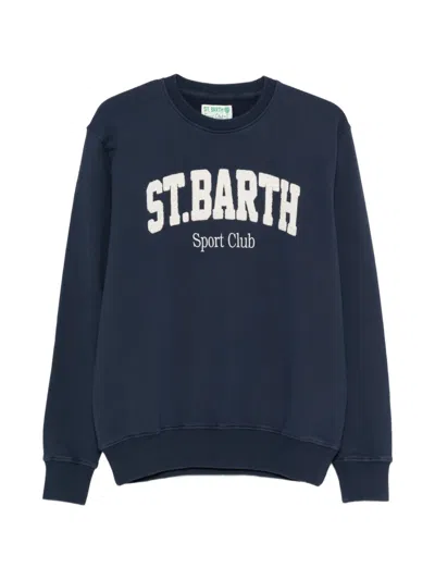 Mc2 Saint Barth Ponza Crew-neck Lettering Sweatshirt In Blue