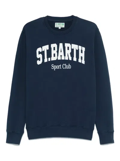Mc2 Saint Barth Navy Blue Crew Neck Logo Sweatshirt