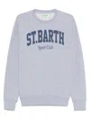 Mc2 Saint Barth Grey Crew Neck Logo Sweatshirt In Blue