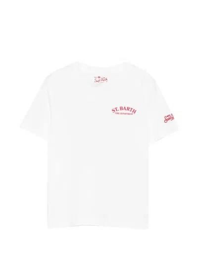 Mc2 Saint Barth Kids' Portland Short-sleeve Logo T-shirt In White