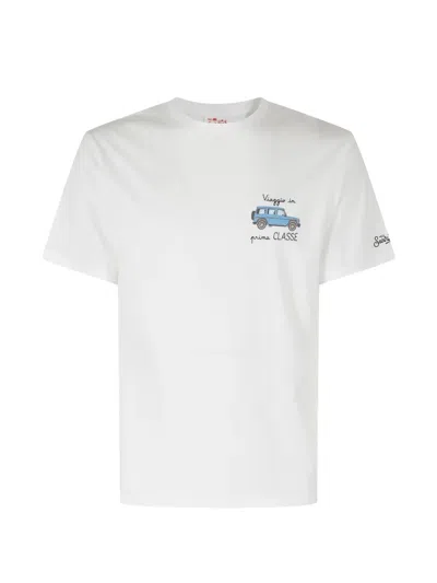 Mc2 Saint Barth Portofino Car-embroidered T-shirt In White