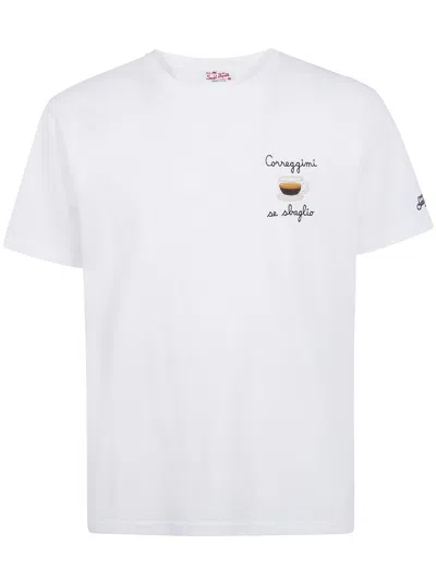 Mc2 Saint Barth "portofino Correggimi Sbaglio" T-shirt In White