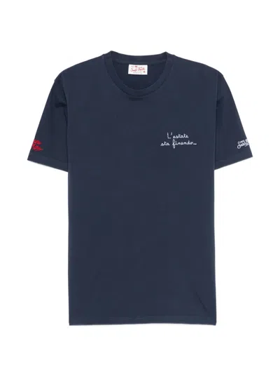 Mc2 Saint Barth Portofino Embroidered T-shirt In Blue