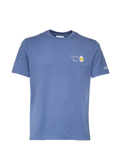 Mc2 Saint Barth Portofino Embroidered T-shirt In Blue