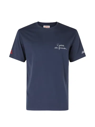 Mc2 Saint Barth Portofino Embroidered T-shirt In Blue