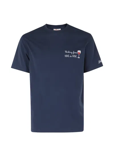 Mc2 Saint Barth Portofino Embroidered T-shirt In Blue