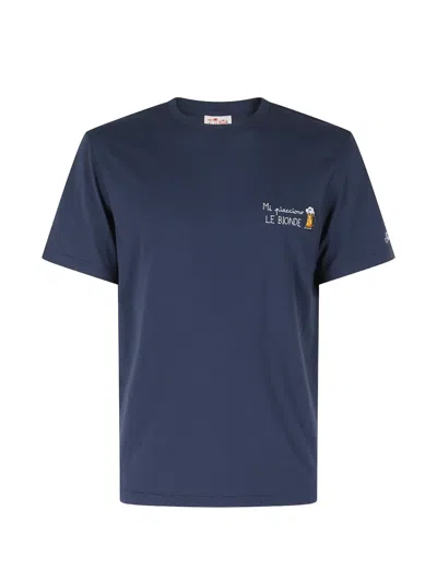 Mc2 Saint Barth Portofino Embroidered T-shirt In Blue