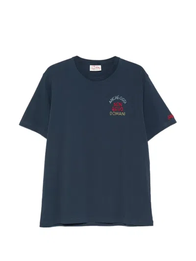Mc2 Saint Barth Portofino Embroidered T-shirt In Blue
