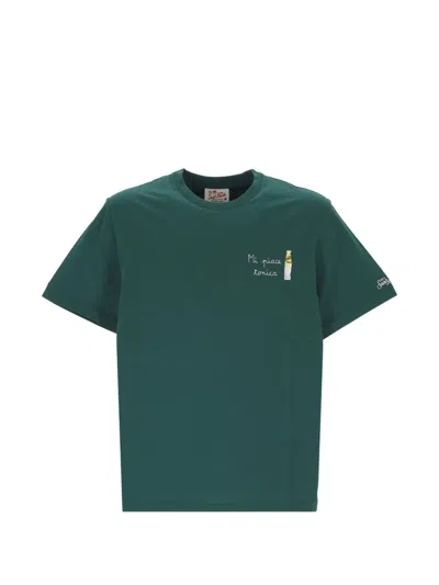 Mc2 Saint Barth Portofino Embroidered T-shirt In Green