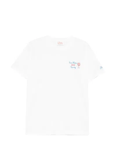 Mc2 Saint Barth Portofino Embroidered T-shirt In White