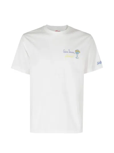 Mc2 Saint Barth Portofino Embroidered T-shirt In White