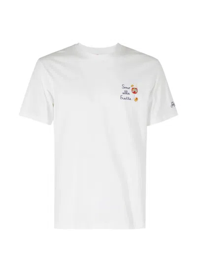 Mc2 Saint Barth Portofino Embroidered T-shirt In White