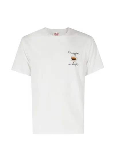 Mc2 Saint Barth Portofino Embroidered T-shirt In White