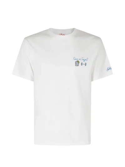 Mc2 Saint Barth Portofino Embroidered T-shirt In White