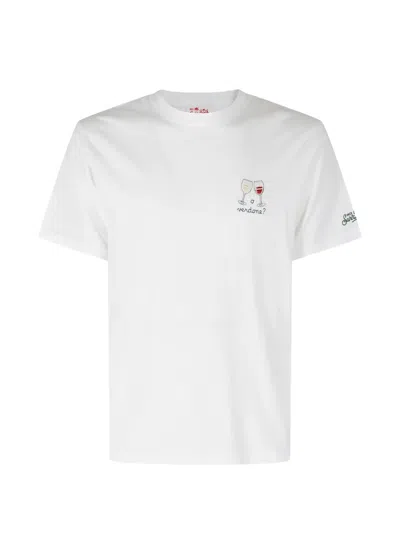 Mc2 Saint Barth Portofino Embroidered T-shirt In White