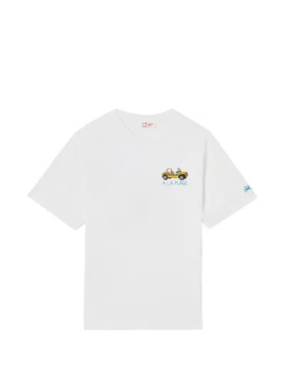 Mc2 Saint Barth Portofino Embroidered T-shirt In White