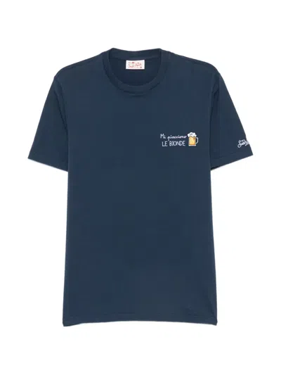 Mc2 Saint Barth Portofino Embroidered-graphic T-shirt In Blue